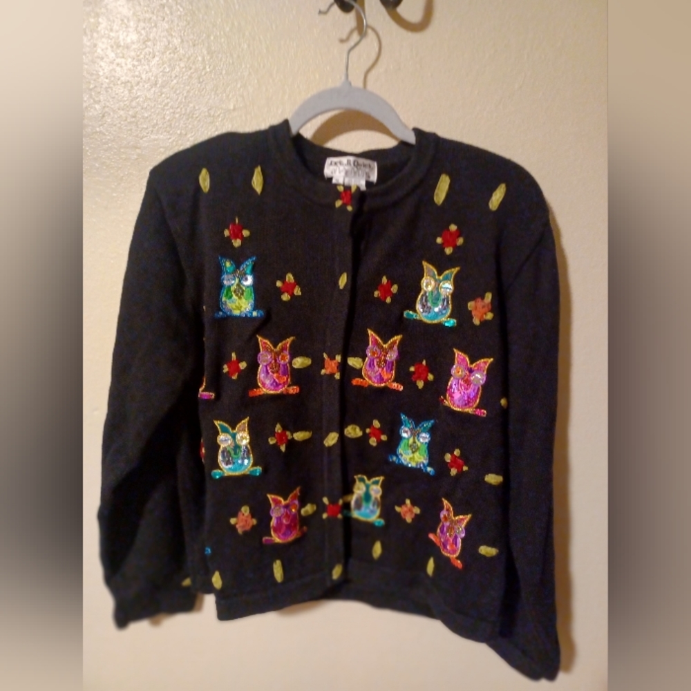 Women's owl cardigan sweater